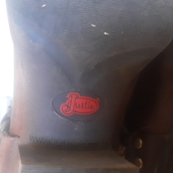 Justin Brown Leather Motorcycle Boots 10B - Picture 7 of 15